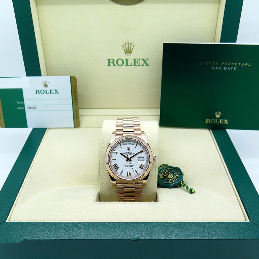 Rolex Oyster Perpetual Day-Date White Dial Automatic Watch For Man RLX-OYS-RGW-(OG-BOX)