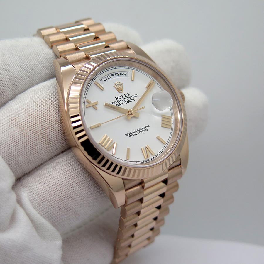 Rolex Oyster Perpetual Day-Date White Dial Automatic Watch For Man RLX-OYS-RGW-(OG-BOX)