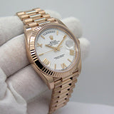 Rolex Oyster Perpetual Day-Date White Dial Automatic Watch For Man RLX-OYS-RGW-(OG-BOX)