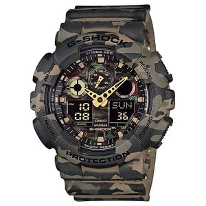 Casio G Shock GA 100CM 5A (G580) Analog Digital Brown Dial Resin Strap Gents Wrist Watch