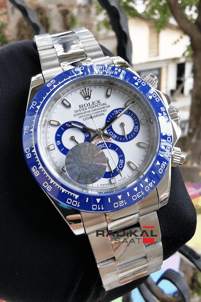 ROLEX Ceramic COSMOGRAPH Daytona Automatic Blue Chronograph White Dial Watch With Stainless Steel Strap Men's Watch RLX-B116500BC