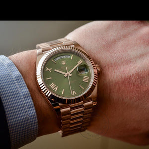 Rolex Watch Oyster Perpetual Day-Date Green Dial Metal Men's Automatic Watch for Man RLX-Oyster