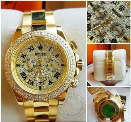 Diamond Luxury Men's Watch for Man RLX-ZOOM Quartz Gold Watch