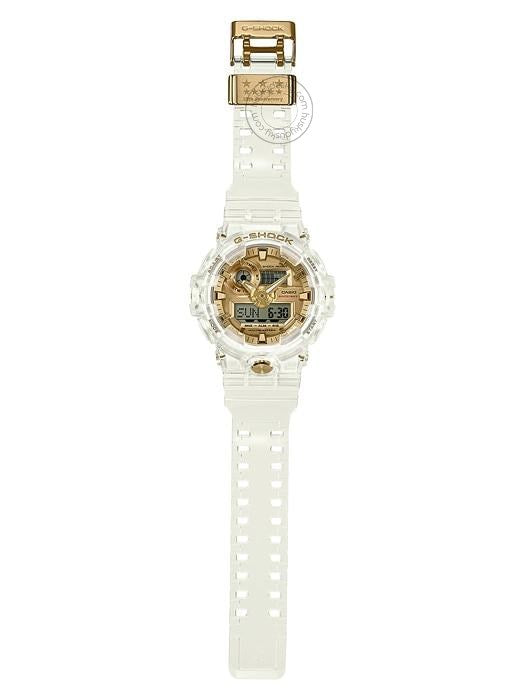 Casio G-shock Analog Digital Transparent Belt Men's Watch For Man GA-735E-7A Glacier Gold Dial Day And Date Gift Watch Shock