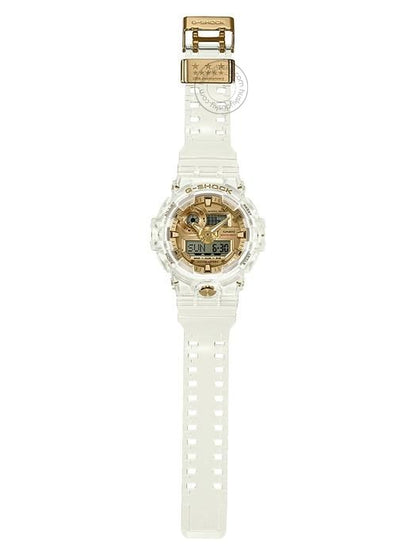 Casio G-shock Analog Digital Transparent Belt Men's Watch For Man GA-735E-7A Glacier Gold Dial Day And Date Gift Watch Shock