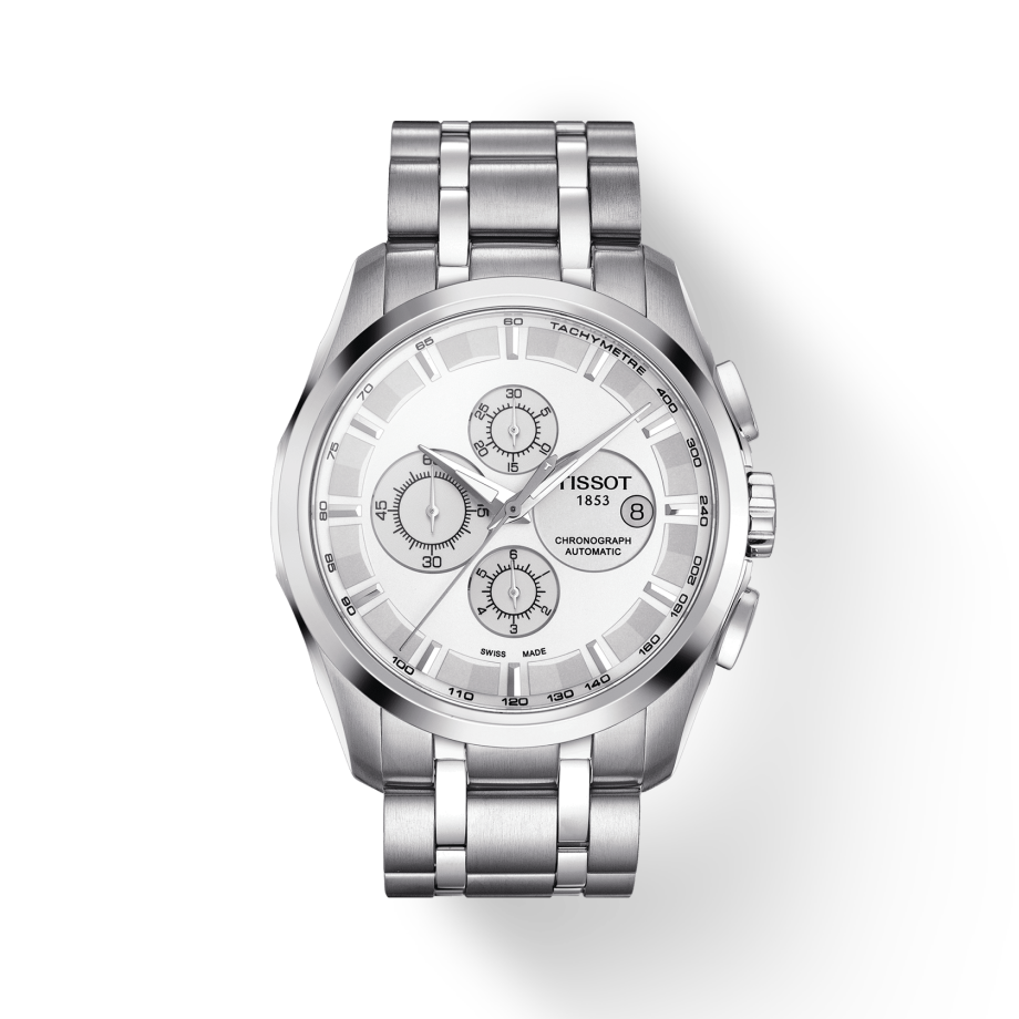 Tissot Chronograph Mens Watch Silver White Metal Formal Casual Watch for Man TS-SS01