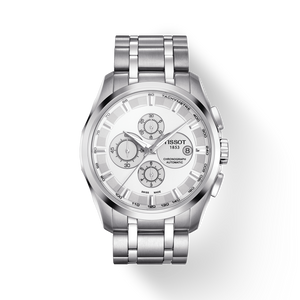 Tissot Chronograph Mens Watch Silver White Metal Formal Casual Watch for Man TS-SS01