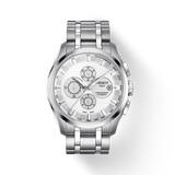 Tissot Chronograph Mens Watch Silver White Metal Formal Casual Watch for Man TS-SS01