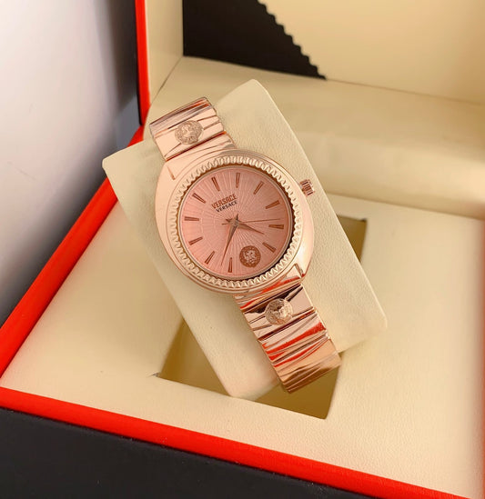 Royal Stainless Steel Watch Rose Gold Color Watch For Women -Best For Stylist Look- VER-1213