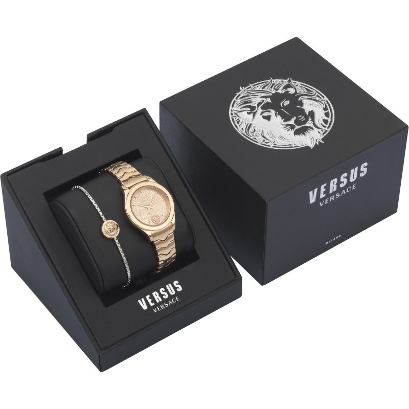 Versace 7654 Rose Gold Dial Color Rose Gold Case Shape Round Glass Material Mineral Band Material Stainless Steel Case Material: Stainless Steel Movement Versace-7654 Rosegold