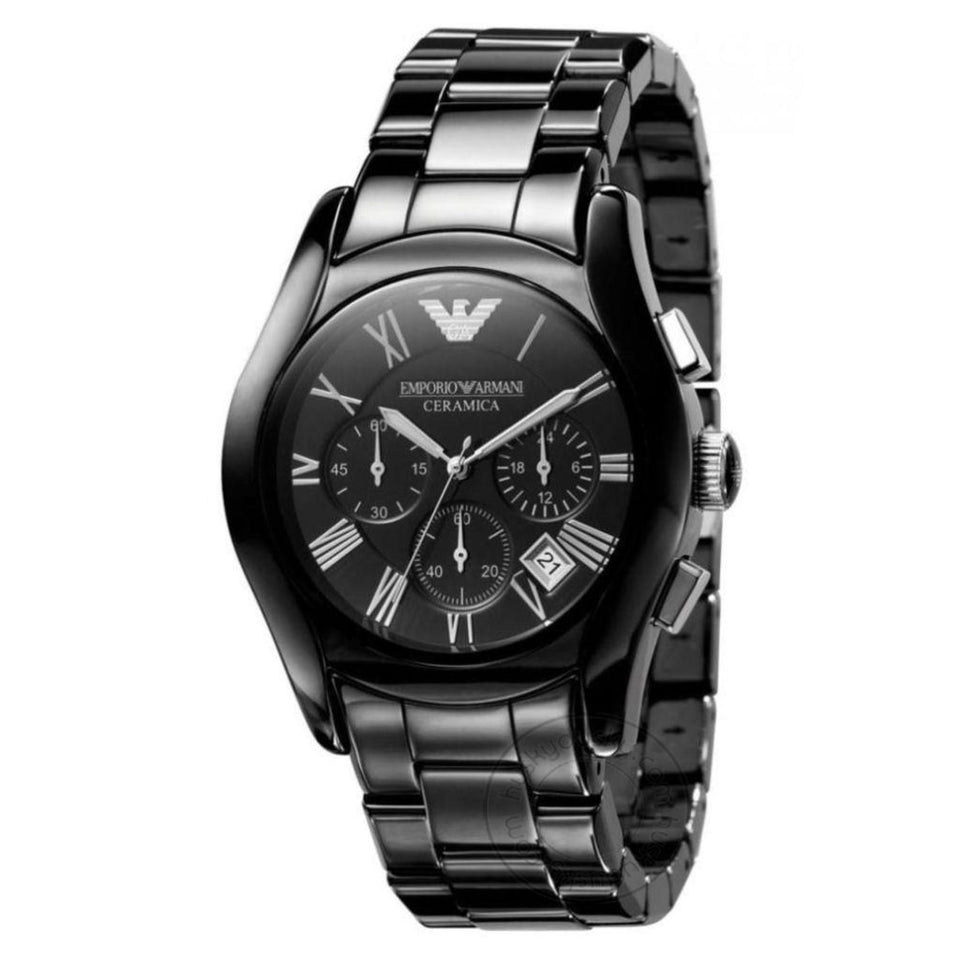 Emporio Armani Chronograph Black Silver Dial Men's Watch For Man AR1400 Date Gift Watch