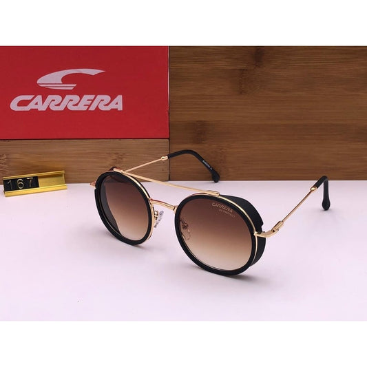 Branded Transparent Brown Glass Men's and Women's Sunglass For Man and Woman or Girl CR-38 Gold Stick Unisex Gift Sunglass
