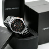 Emporio Armani Chronograph Black Gold Dial Men's Watch AR1410