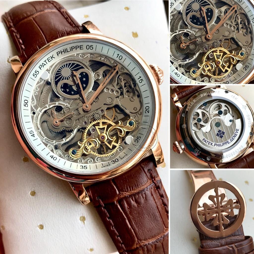 PP Grand Complication Automatic Brown Leather Men's Watch PK-442