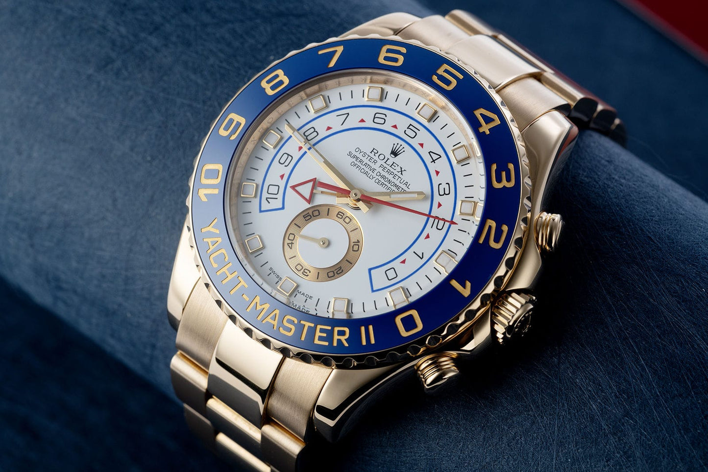 RLX YACHT-MASTER II Golden Strap White Dial Automatic Men's Watch Regatta Timer RLX-116688