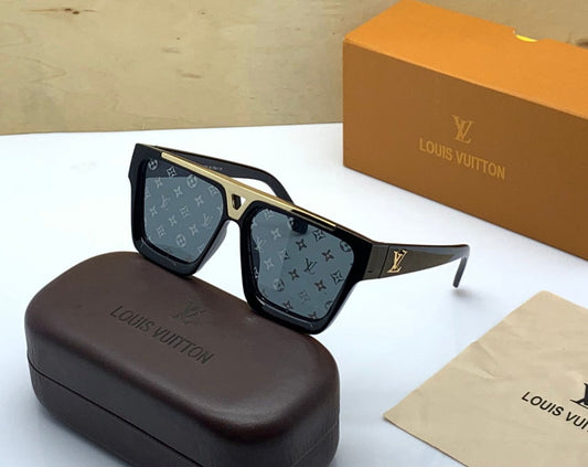 Branded Black Glass Men's and Women's Sunglass LV-3856 Black Frame Unisex Gift Sunglass