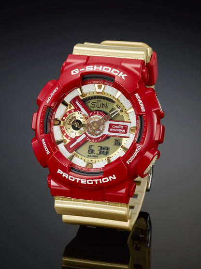 Casio G-SHOCK Watch Golden Dial Red Case Men's watch GA-110CS-4A