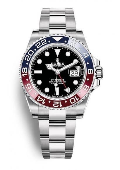 ROLEX GMT-Master II Stainless Steel Automatic Black Dial Blue Bezel Oyster silver Metal Mens Watch for Man RLX-GMT-5304