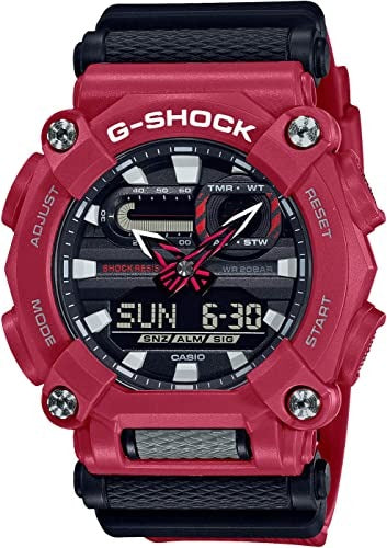 Casio G-Shock Digital Analog Red Belt Watch For Men's GA-900-4A Black & Red Color Dial Day And Date Stylist Gift Watch GA-900-4A