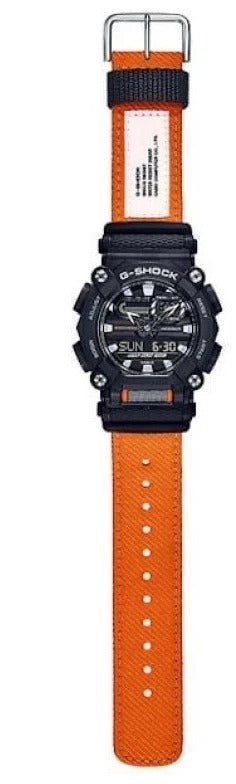 Casio G-Shock Analog-Digital Black Dial Men's Watch-GA-900C-1A4DR (G1049) Orange Resin Band With Black Case Men Sports Watch