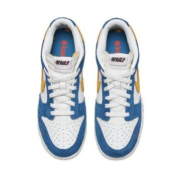 Kasina x Nike SB Dunk Low 80s Bus University Gold Industrial Blue Shoes For Man And Women CZ6501-100