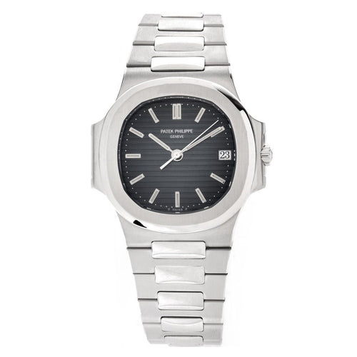 Patek Philippe Nautilus Mad Watch Quartz Movement Black Dial Silver Strap Dated Watch For Men's-Best Men's Collection PK-3800