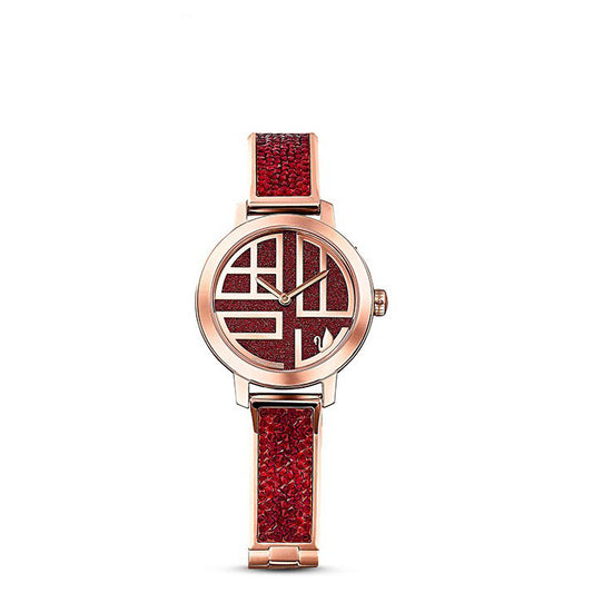 Cosmic Rock Red Color Watch Metal Bracelet For Women and Girls Vintage Collection- Best Gift SW-680