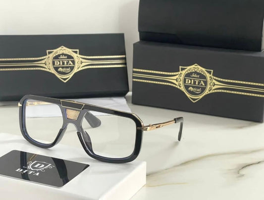 Transparent Glass Fashion Black Frame Sunglass For Men And Women DT-3723