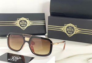 Brown Glass Fashion Black Frame Sunglass For Men And Women DT-5873