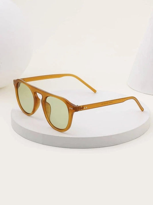 Branded Transparent Glass Men's And Women's Sunglass MJ-2438 Brown Color Frame Gift Sunglass