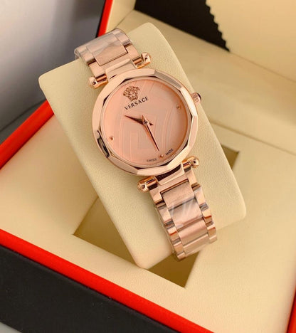 Rose Gold New Stylish Branded Women's Watch With Rose Gold Dial VER-555