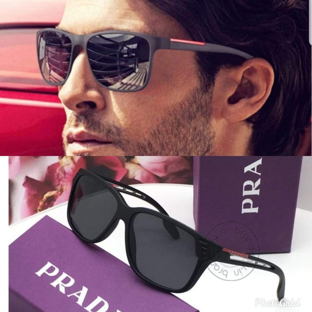 Latest Design Black Color Glass Men's Women's For Man Woman or Girl PRA-1559 Black Frame Sunglass