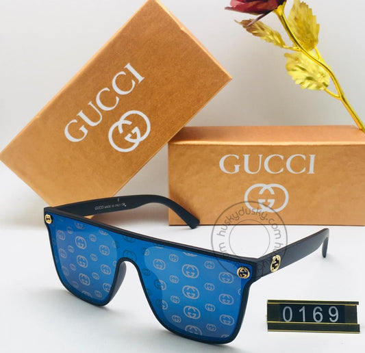 Branded Blue Color Design Glass Men's Women's Sunglass for Man Woman or Girl GU-144 Black Stick Gift Sunglass