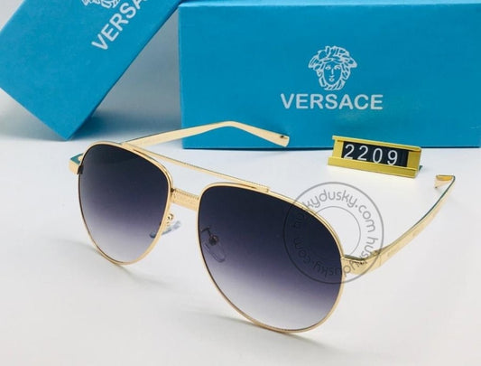 Branded Double Shade Blue Glass Men's Sunglass For Man VER-2209 Gold Frame Gift Sunglass