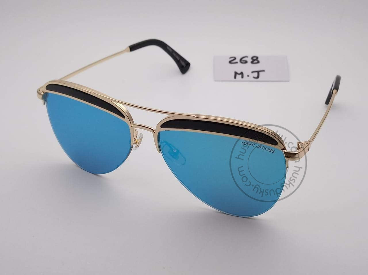 Branded Ocean Blue Glass Men's Sunglass For Man MJ-44 Black&Gold Stick&Frame Gift Sunglass