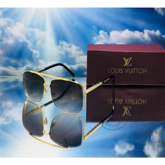 Black Color Glass Men's Women's Sunglass For Man Woman or Girl LV-175 Design Gold Stick Gift Sunglass