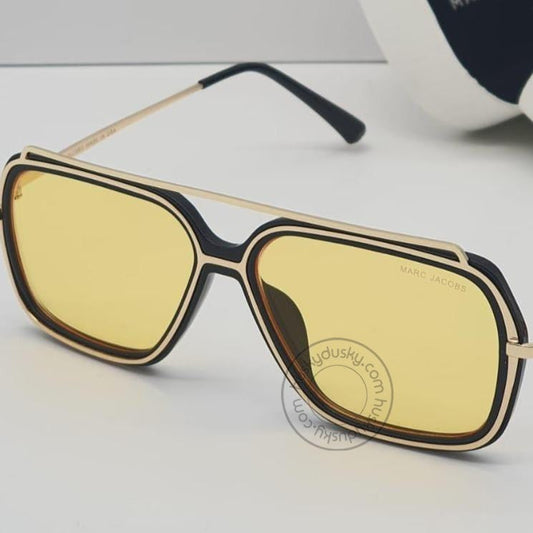 Branded Yellow Glass Men's Sunglass For Man MJ-42 Black&Gold Stick&Frame Gift Sunglass