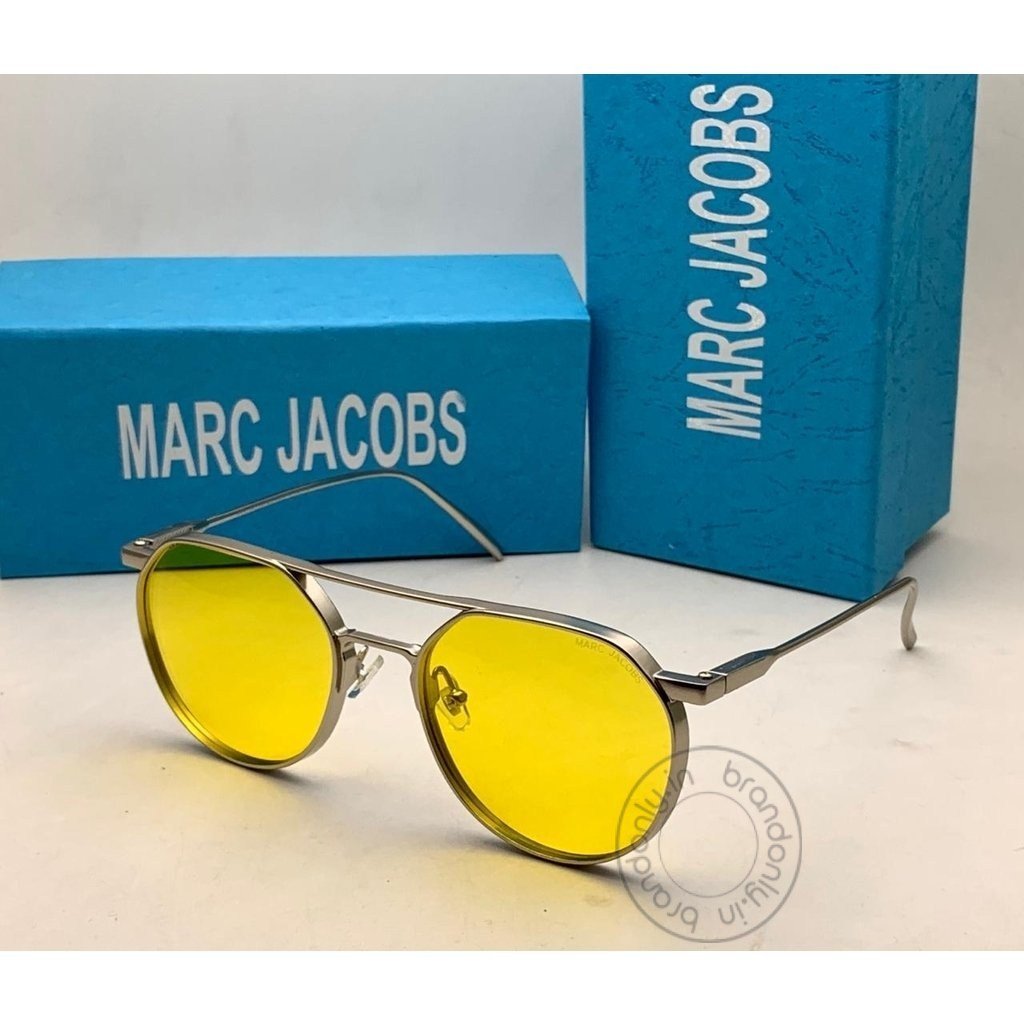 Branded yellow Glass Men's Sunglass For Man MJ-63 Silver Stick Gift Sunglass