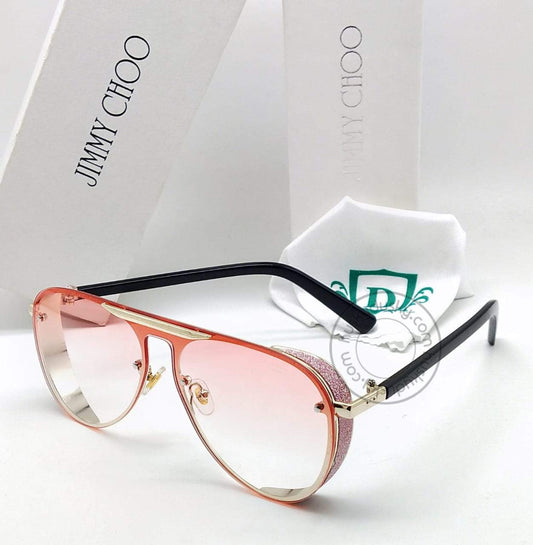 Branded Multi Color Double Shade Red&Pink Glass Women's Sunglass For Woman or Girl JC-322 Black Stick Frame Gift Sunglass