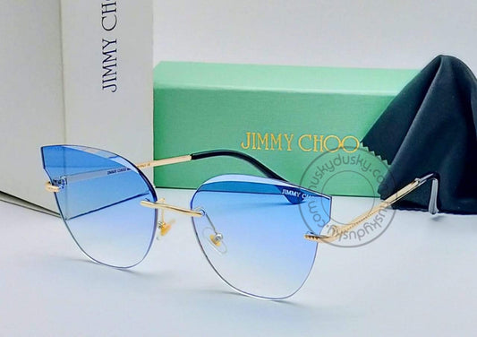 Branded Ocean Blue Transparent Glass Men's Women's Sunglass For Man Woman or Girl JC-520 Black Stick Frame Gift Sunglass