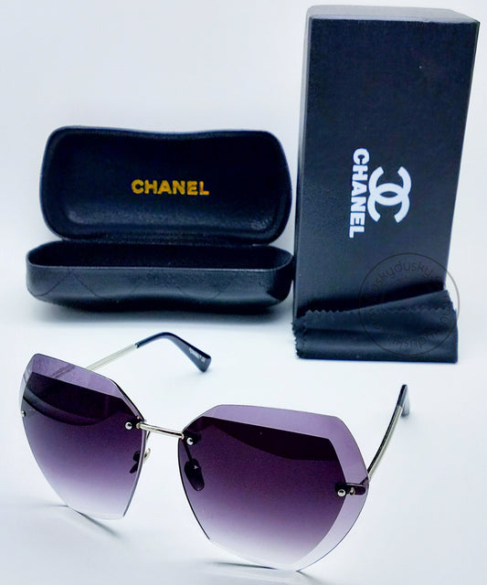 Branded Purple Glass Men's Women's Sunglass For Man Woman or Girl CHA-95 Gold And Black Design Stick Gift Sunglass