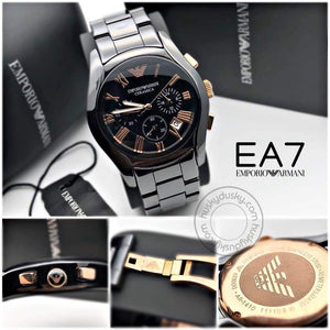 Emporio Armani Chronograph Black Gold Dial Men's Watch AR1410