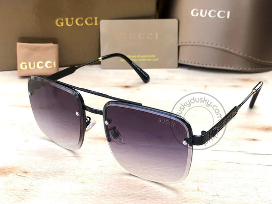 Branded Purple Color Shade Glass Men's Women's Sunglass for Man Woman or Girl GU-351 Black Stick Gift Sunglass