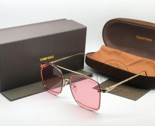 Latest Design Pink Color Glass Men's Women's For Man Woman or Girl TF-400 Gold Frame Sunglass