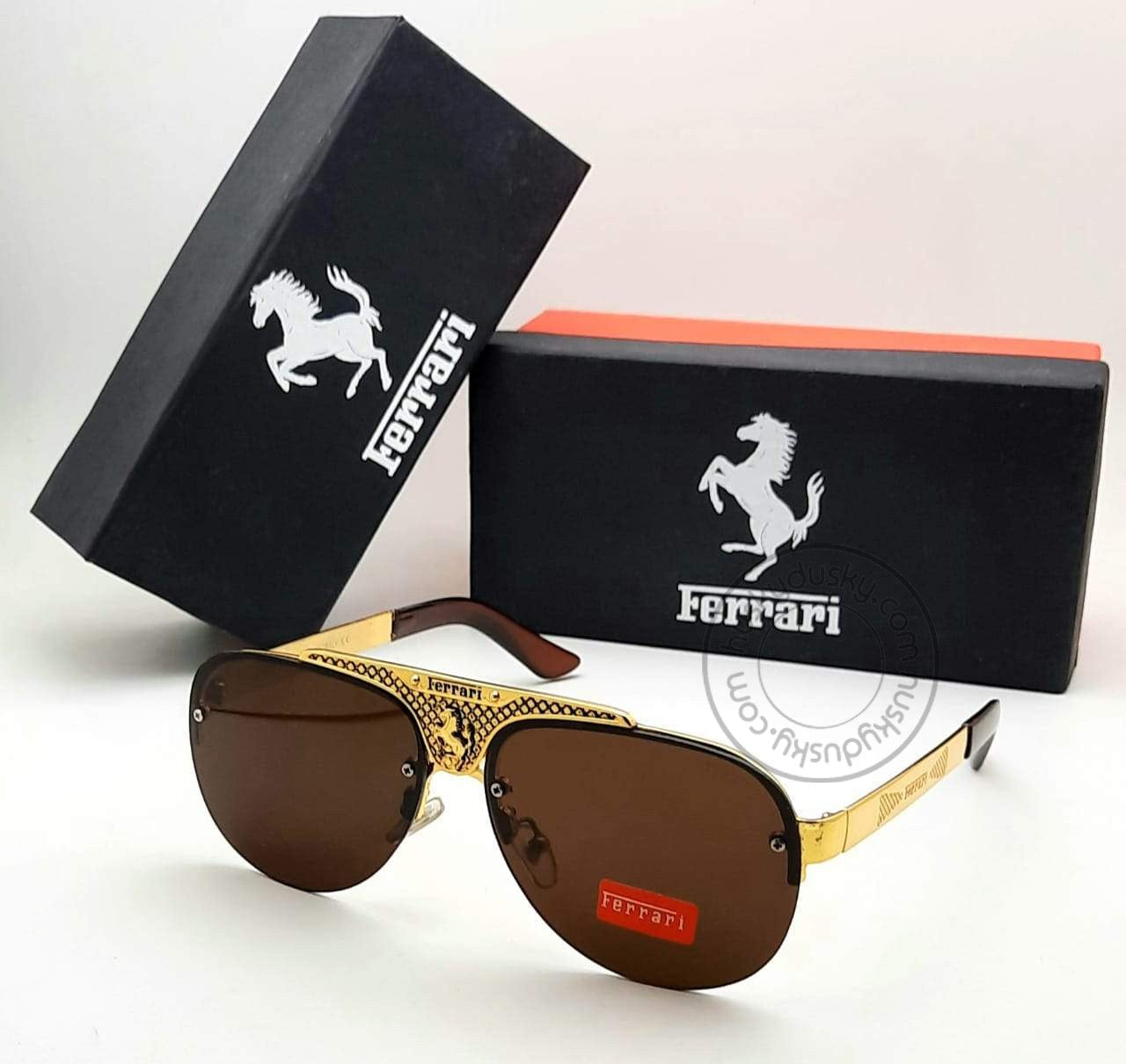 Latest Design Brown Color Glass Men's Women's For Man Woman or Girl FRR-014 Golden Frame Sunglass