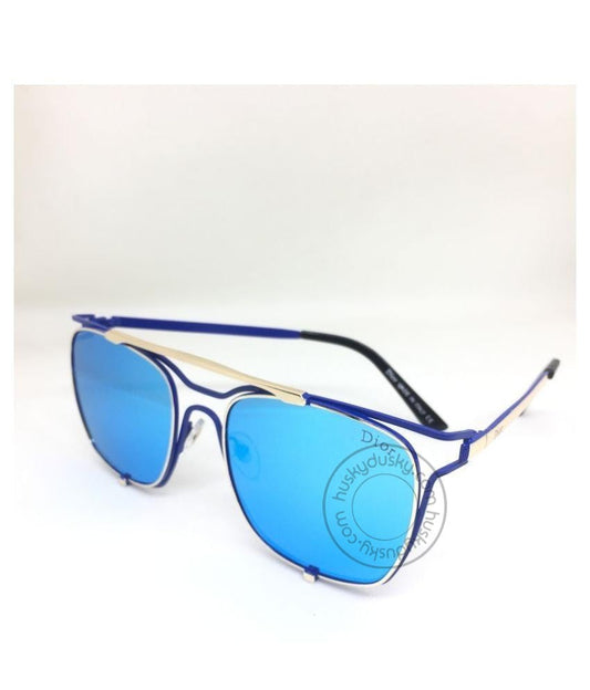 Blue Aviator Color Glass Men's Sunglass For Man DR-308 Blue Stick Frame Gift Sunglass