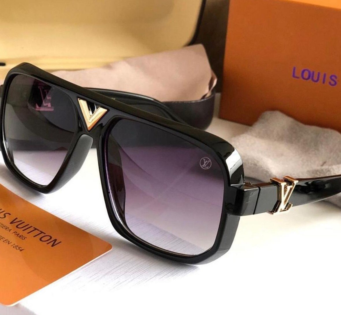 Violet Color Glass Men's Women's Sunglass For Man Woman or Girl LV-365 Maroon color frame Gift Sunglass