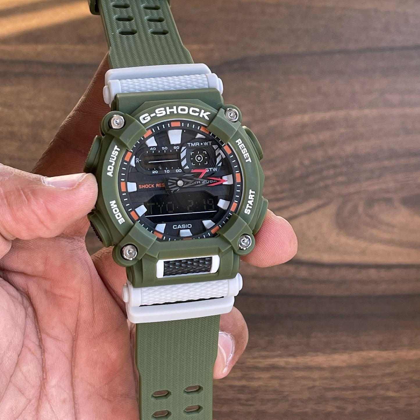 Casio G-Shock Analog-Digital Black Dial Men's Watch GA-900HC-3ADR Green Resin Band With Black Case Men Sports Watch