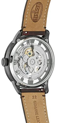 Fossil Townsman Automatic In Black & Transparent Case With Dark Brown Color Strap Watch For Men's Watch ME-3098 Formal Casual Metal Watch For Man