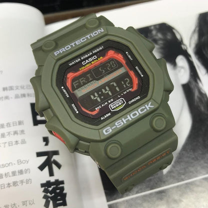 Casio G-Shock Digital Green Belt Men's Watch For Man G-Shock: Gravity-Extra GXW-56E Green Strap Black Color Dial Day And Date Gift Watch Shock GXW-56-1AJF